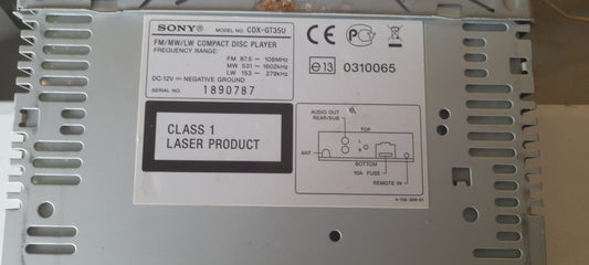 Autoradio Sony  CDX-GT35U