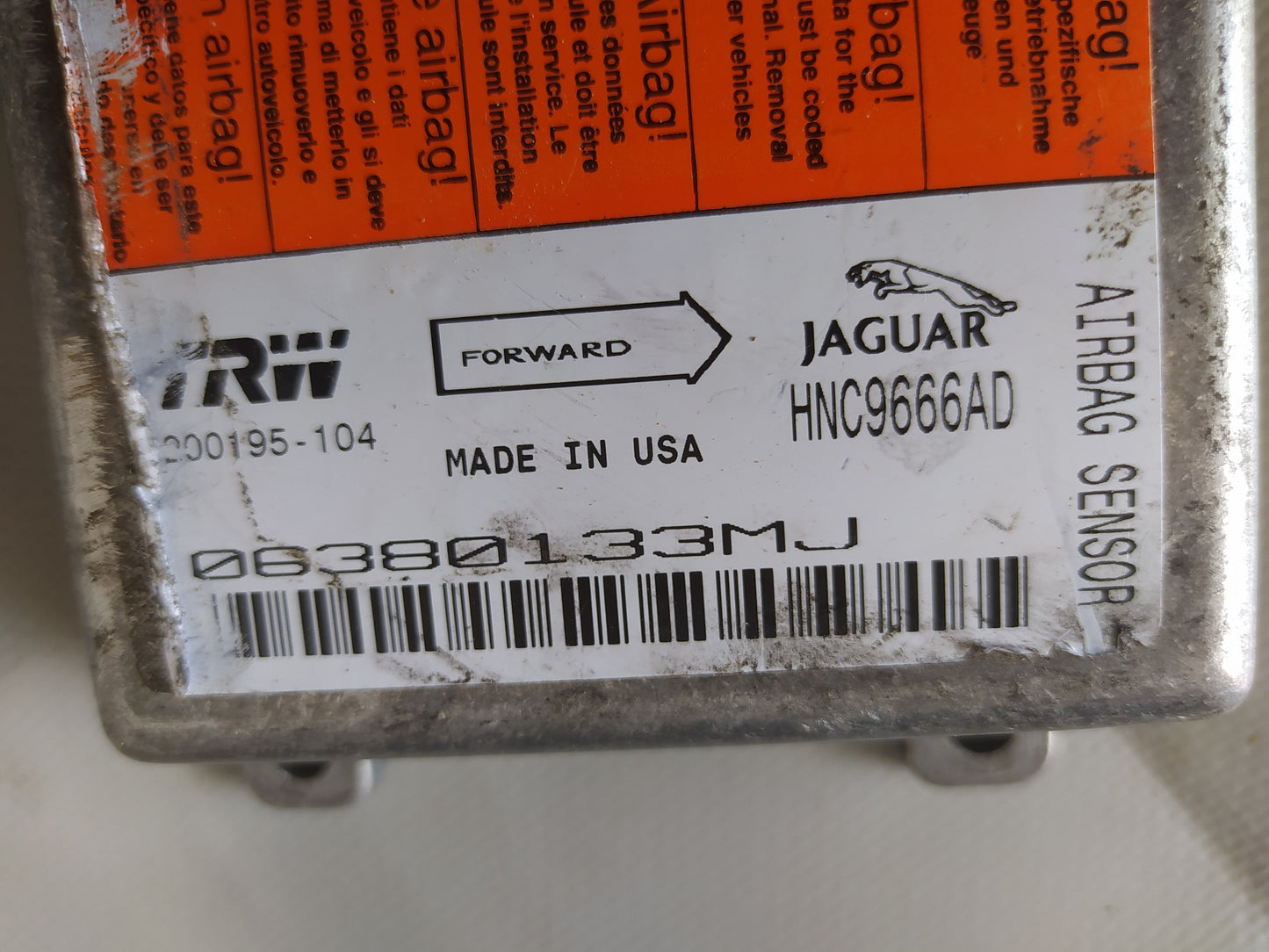 JAGUAR XJ8 X308 Calculador Airbag REF HNC9666AD TRW 200195-104